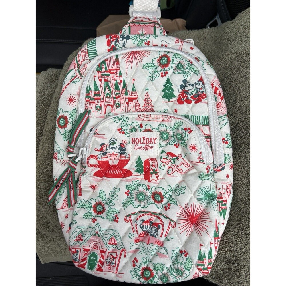Vera Bradley Lorman Sling Bag Backpack Disney Holiday Ever After Mickey Mouse